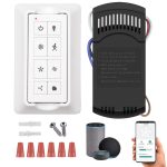 Smart Universal Ceiling Fan Remote Control Kit with Receiver, White