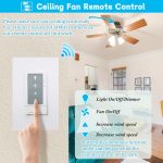 Universal Ceiling Fan Remote Control with Light Dimmer, 3 Speed Wall Switch
