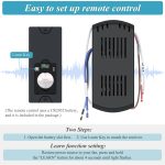 3-Speed Smart Universal Ceiling Fan Remote Control Kit ,Black