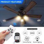 FAN-53T Universal Ceiling Fan Remote Control and Receiver Kit ,Black