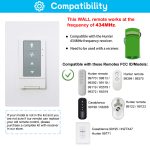 Universal Ceiling Fan Remote Control with Light Dimmer, 3 Speed Wall Switch