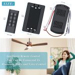 3-Speed Smart Universal Ceiling Fan Remote Control Kit ,Black