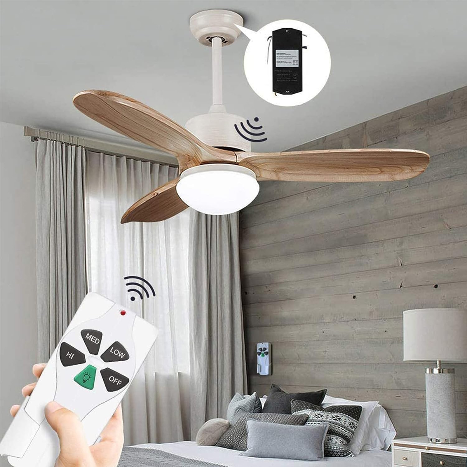 FAN-53T Universal Ceiling Fan Remote Control Kit ,Yellow