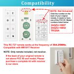 3 Speeds Wall Remote Compatible with Harbor Breeze, Prominence TR326A, 2AQZU-18052, 2AQZU-18007