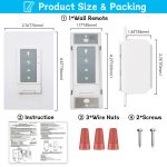 Universal Ceiling Fan Remote Control with Light Dimmer, 3 Speed Wall Switch