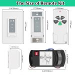Ceiling Fan Remote Control Kit, Adjustable 3 Speed and Light Dimmer