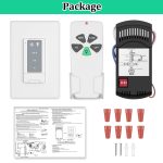 Ceiling Fan Remote Control Kit, Adjustable 3 Speed and Light Dimmer