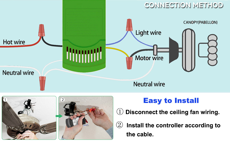 Universal Ceiling Fan Remote Control Receiver for Hunter Ceiling Fan , 434MHz (Receiver only)