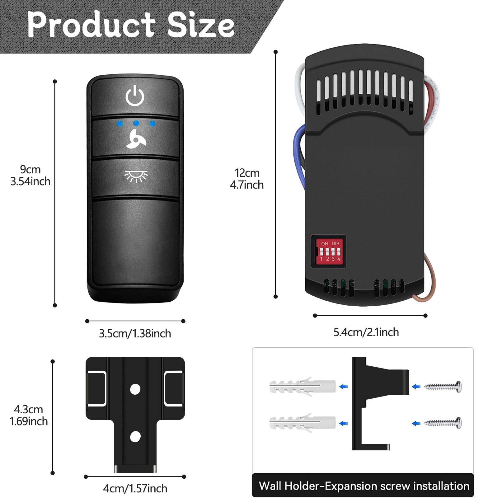TR220A Universal 3-Speed Ceiling Fan Remote Control Kit