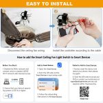 Smart Ceiling Fan Remote Kit Replacment for 3-Speed AC Ceiling Fans