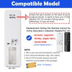 UC7225T Fan Remote Control Replacement Home Decorators Collection (White)