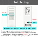 Ceiling Fan Remote Control Replacement for Harbor Breeze 40837