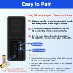 TR220A Ceiling Fan Remote Control Replacement for Hampton Bay
