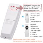 UC7078T Ceiling Fan Remote Control Replacement of Hampton Bay