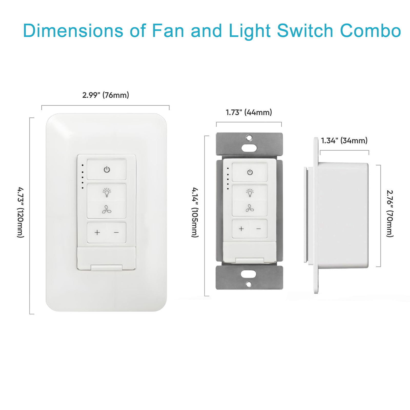 Dimmer Switch with 4-Speed Fan Control, 2-in-1 Light and Fan Combo Wall Control