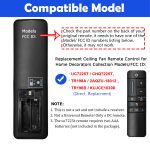 UC7225T Ceiling Fan Remote Control Replacement Home Decorators Collection Kensgrove &Altura DC Ceiling Fans