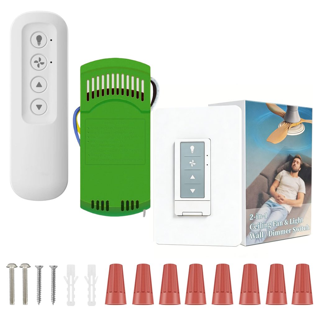 Ceiling Fan Remote and Wall Control Kit with Li...